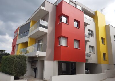 FACADE TOP COAT SATIN & MATT ON A BLOCK OF FLATS – NICOSIA